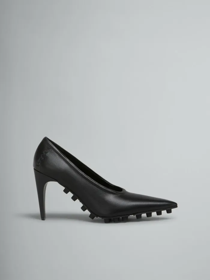 Women Marni Heels Black Nappa Spike Pump