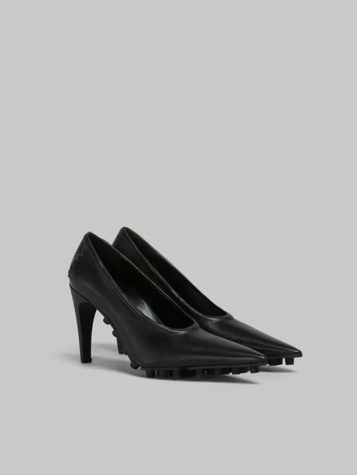 Women Marni Heels Black Nappa Spike Pump
