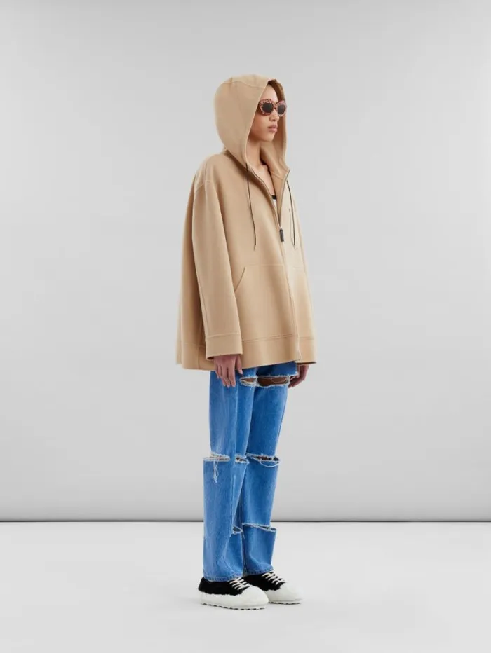 Women Marni Pants Blue Organic Denim Slashed Boyfriend Jeans