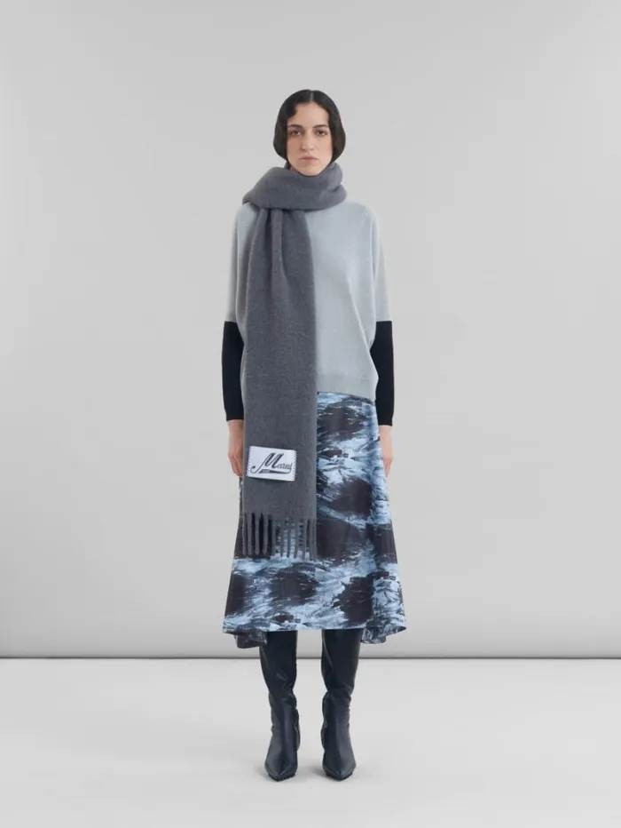 Women Marni Scarves Grey Alpaca Scarf