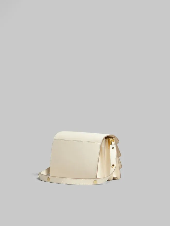 Women Marni Shoulder Bags Cream Saffiano Leather Medium Trunk Bag