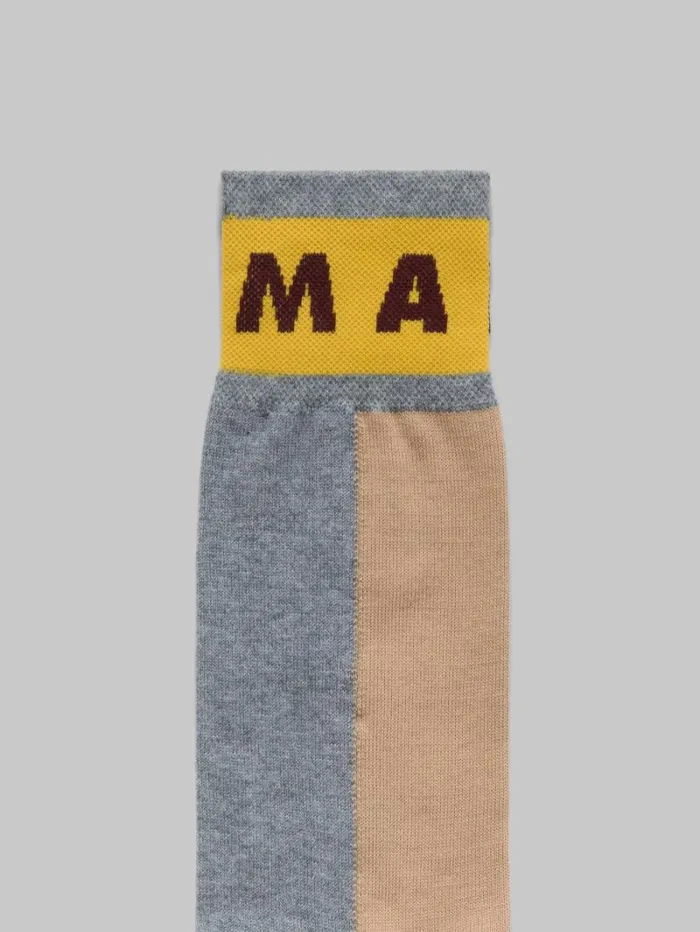 Women Marni Socks Brown ColourBlock Cotton Socks