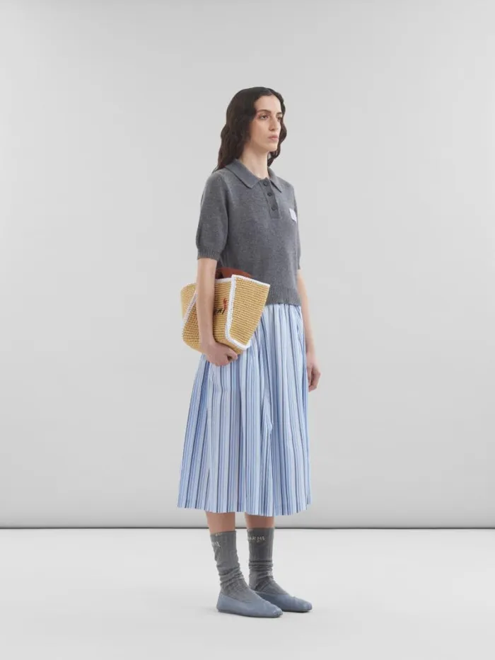 Women Marni Tops and Tshirts Grey Cashmere Polo Jumper With Marni Patch