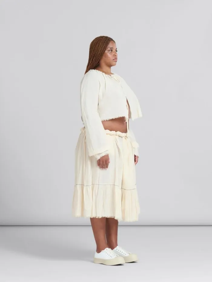 Women Marni Tops and Tshirts Light Beige Organic Cheesecloth Blouse With Ties