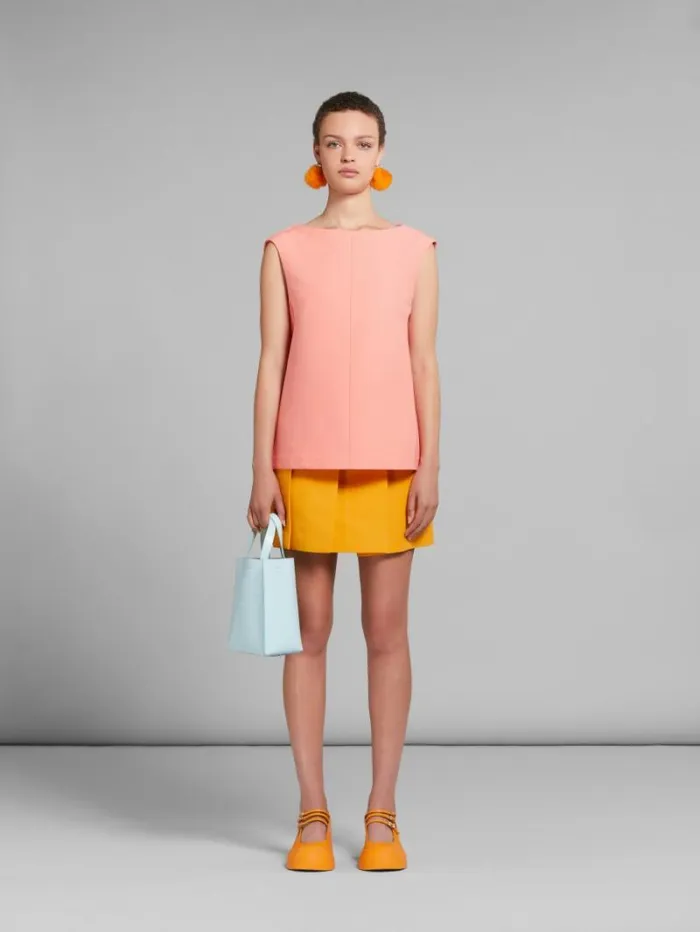 Women Marni Tote Bags Museo Mini Bag In Light Blue Leather