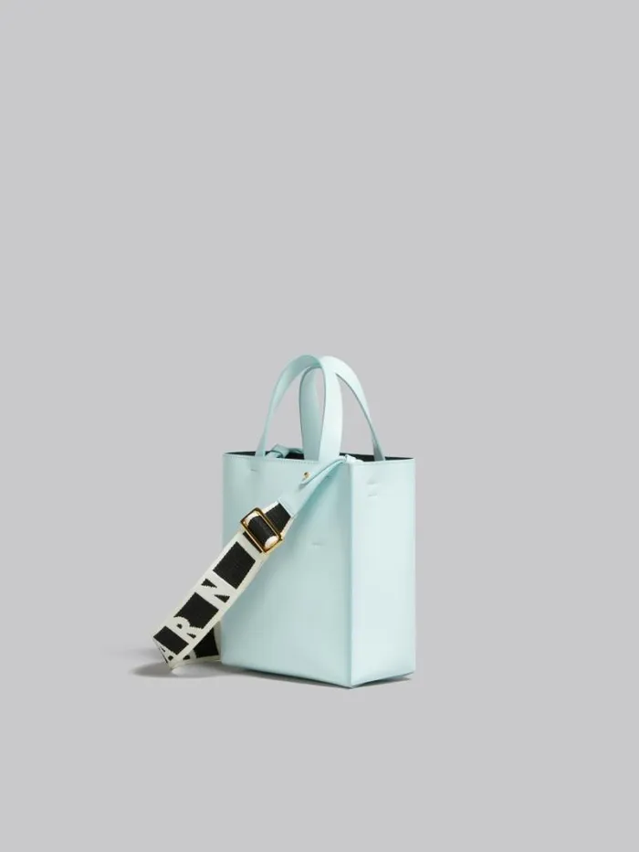 Women Marni Tote Bags Museo Mini Bag In Light Blue Leather