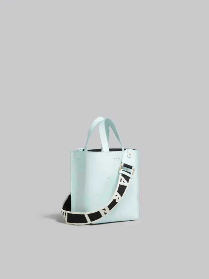 Women Marni Tote Bags Museo Mini Bag In Light Blue Leather