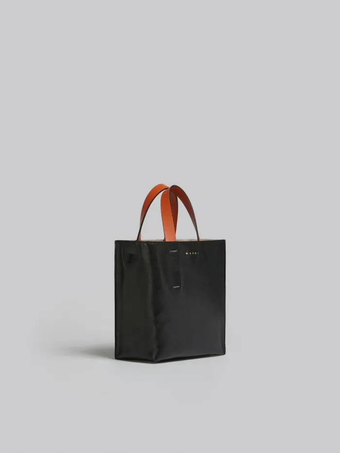 Women Marni Tote Bags Museo Soft Mini Bag In Black And Green Leather