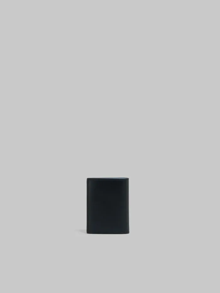 Women Marni Wallets and Small Leather Goods Black Leather Bifold Wallet With Raised Marni Logo