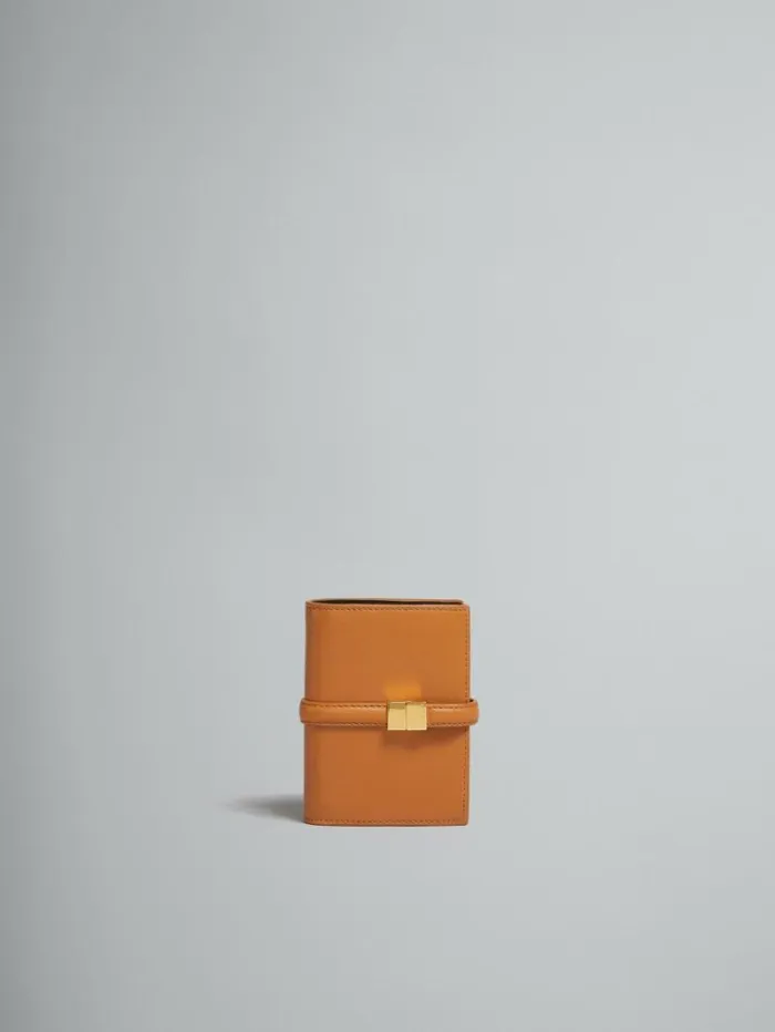 Women Marni Wallets and Small Leather Goods Brown Leather Bifold Prisma Wallet