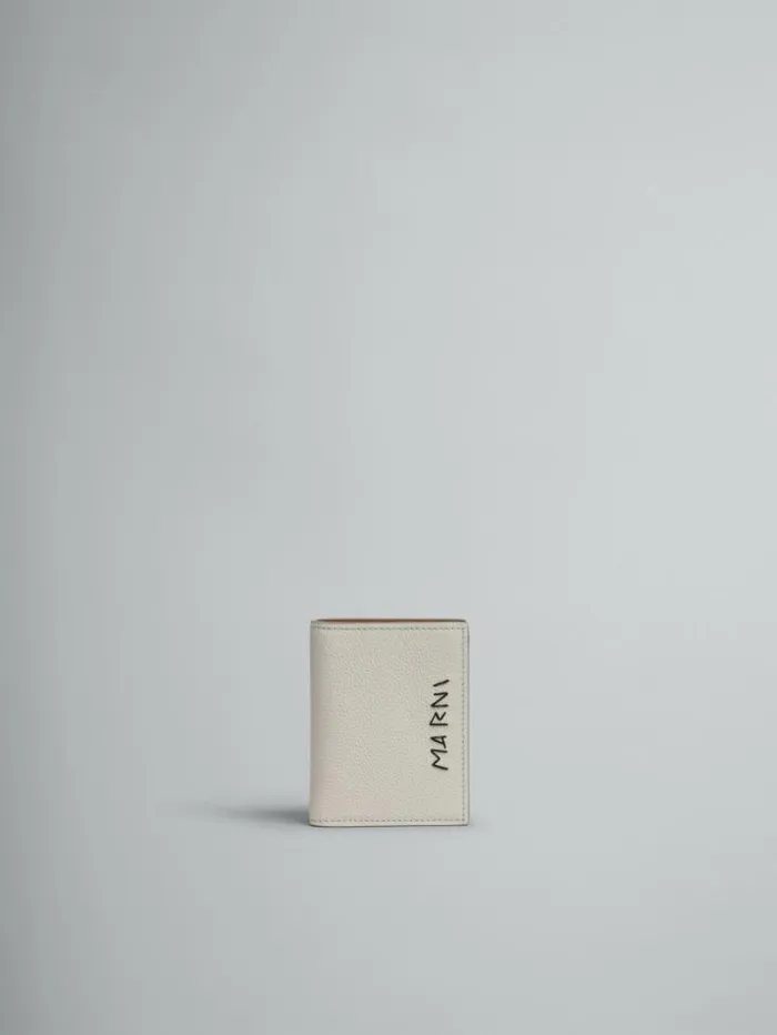 Women Marni Wallets and Small Leather Goods Grey Leather Bifold Wallet With Marni Mending Women Marni Wallets and Small Leather Goods Grey Leather Bifold Wallet With Marni Mending