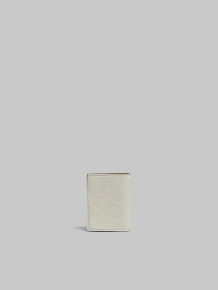 Women Marni Wallets and Small Leather Goods Grey Leather Bifold Wallet With Marni Mending