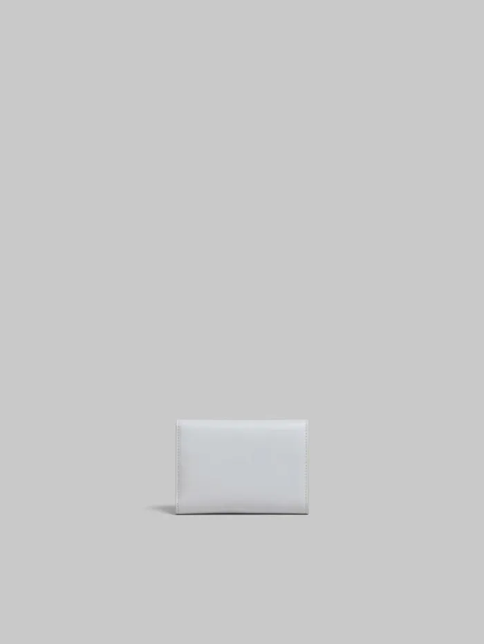 Women Marni Wallets and Small Leather Goods Grey Leather Trifold Prisma Wallet
