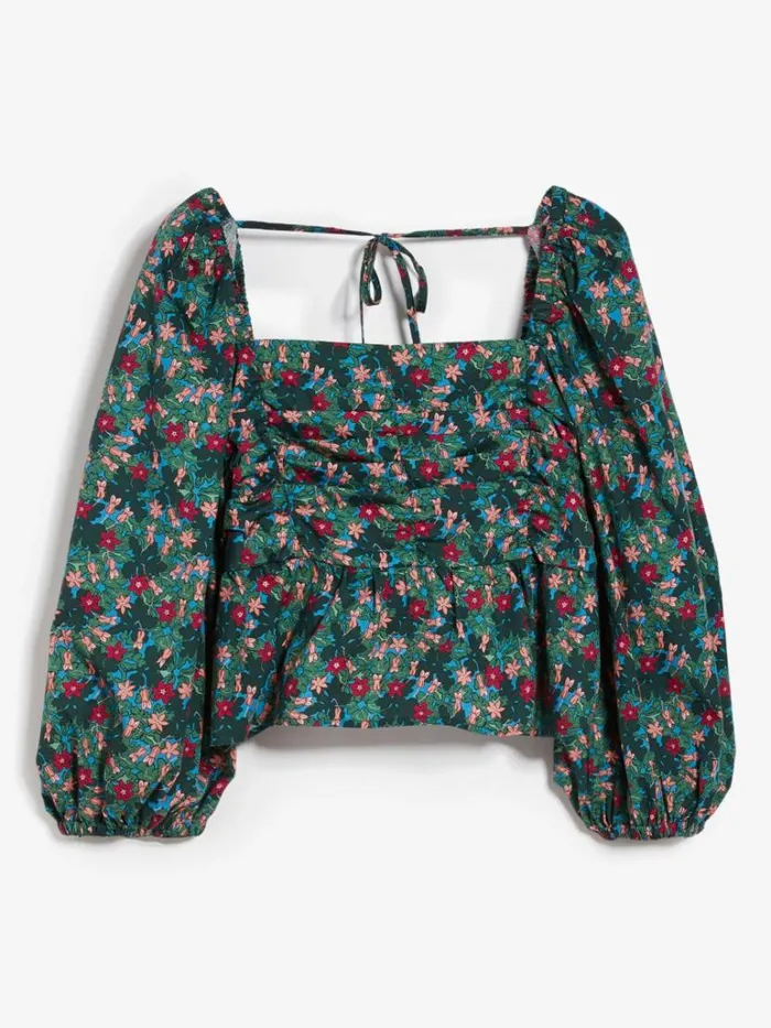 Women Max Mara Blouses Cotton Poplin Top Green