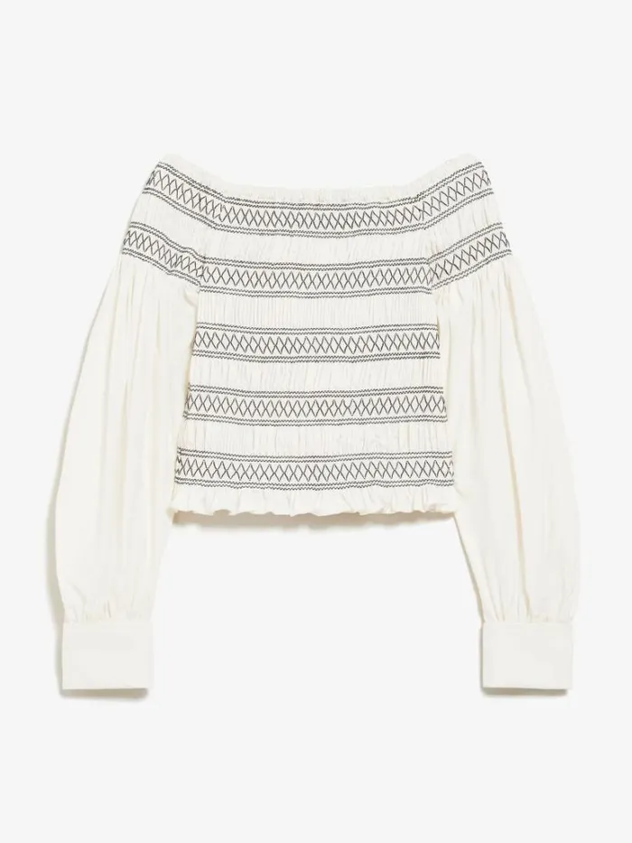 Women Max Mara Blouses Feminine Cotton Shirt Ivory