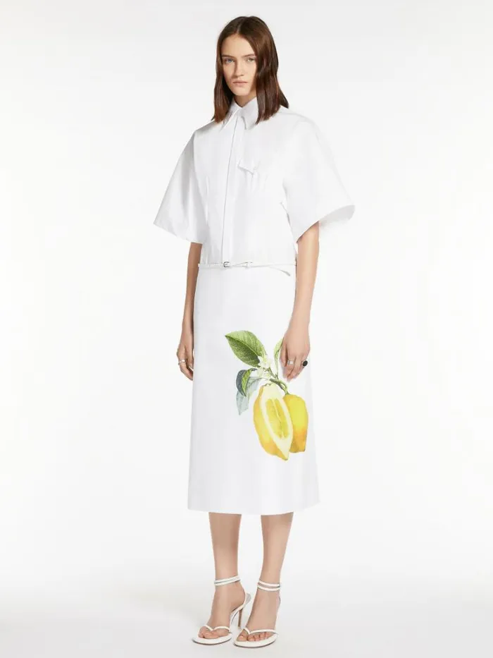 Women Max Mara Blouses Slimfit Cotton Shirt Optical White