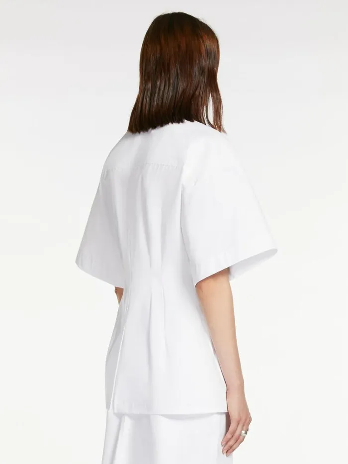 Women Max Mara Blouses Slimfit Cotton Shirt Optical White