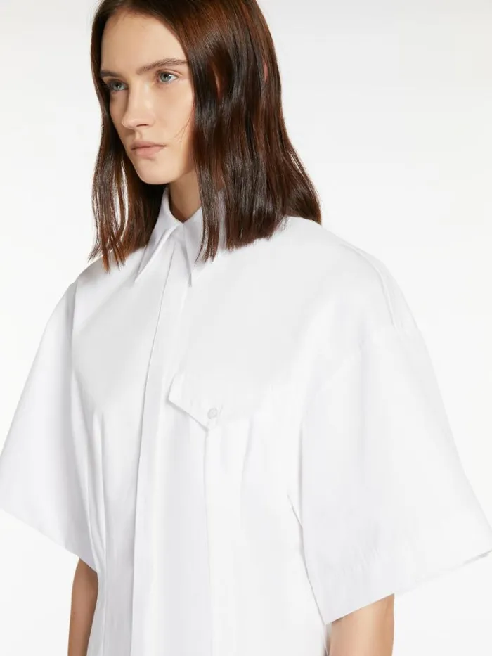 Women Max Mara Blouses Slimfit Cotton Shirt Optical White