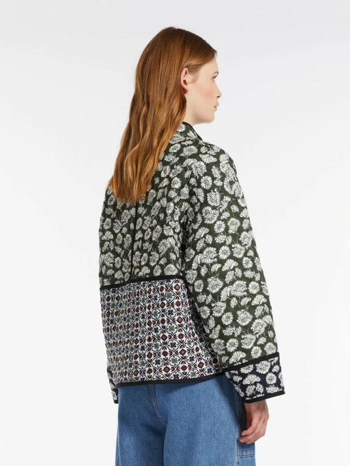 Women Max Mara Coats Quilted Cotton Jacket Kaki