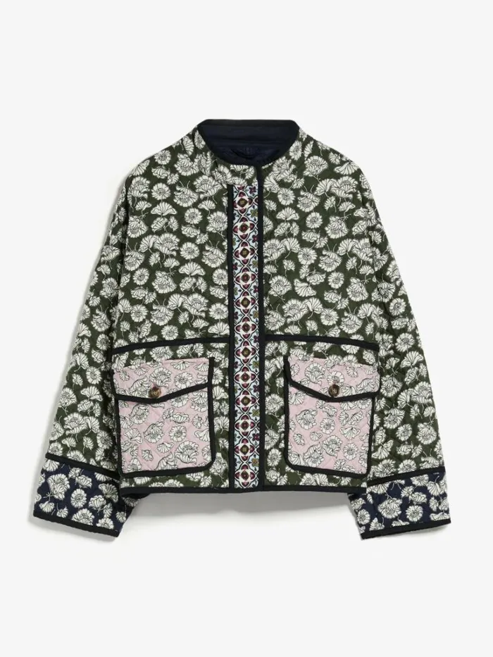 Women Max Mara Coats Quilted Cotton Jacket Kaki