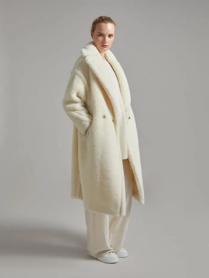 Women Max Mara Coats Teddy Bear Icon Coat White