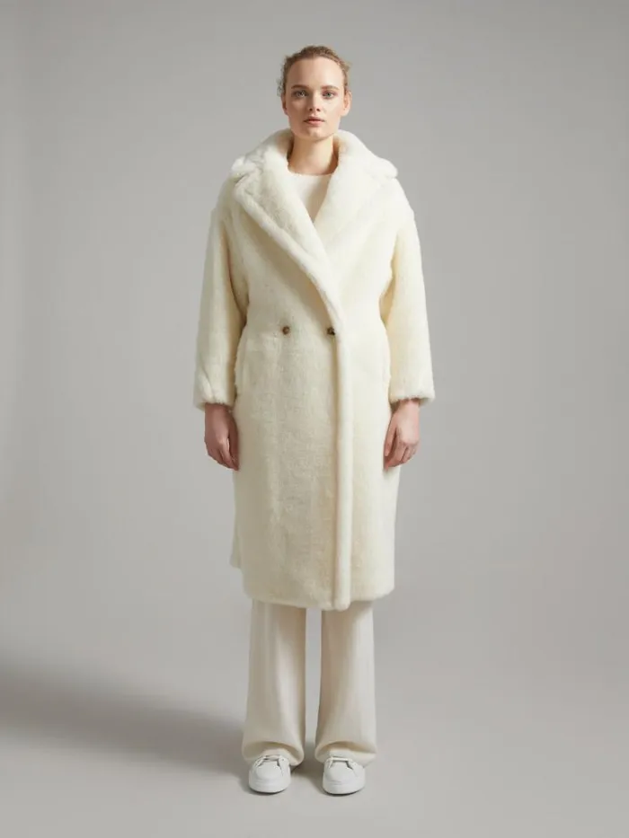 Women Max Mara Coats Teddy Bear Icon Coat White