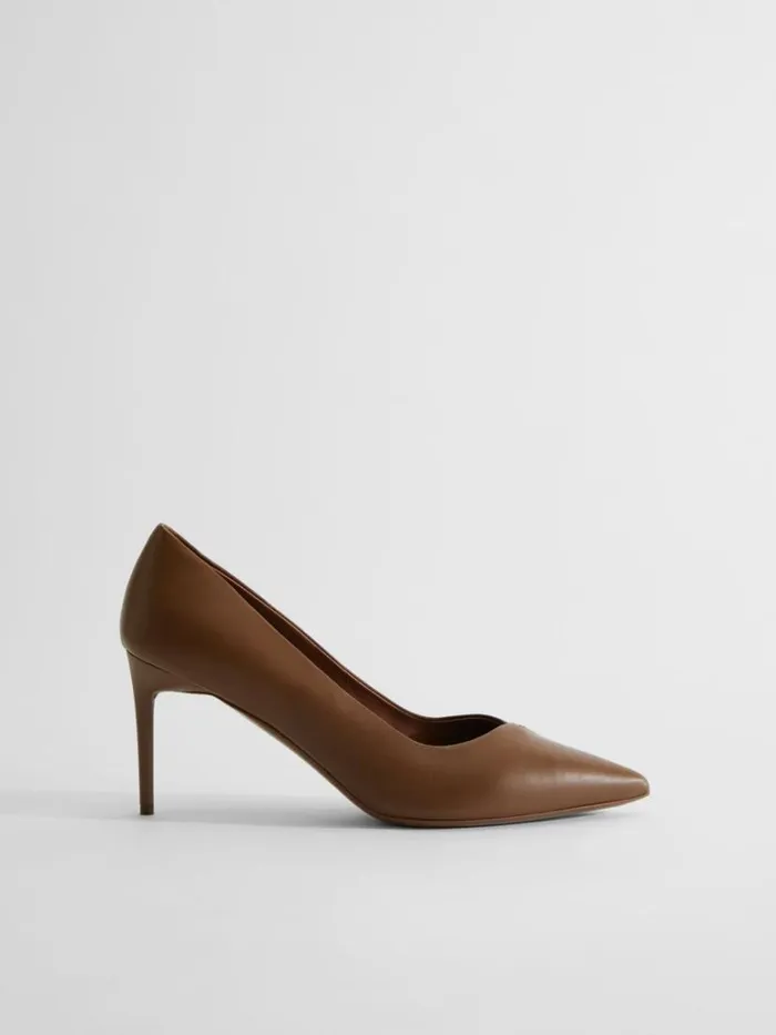 Women Max Mara Dcollet Nappa Leather Court Shoes Brown