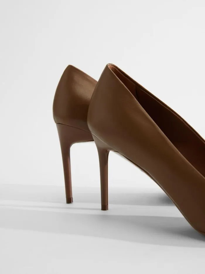 Women Max Mara Dcollet Nappa Leather Court Shoes Brown