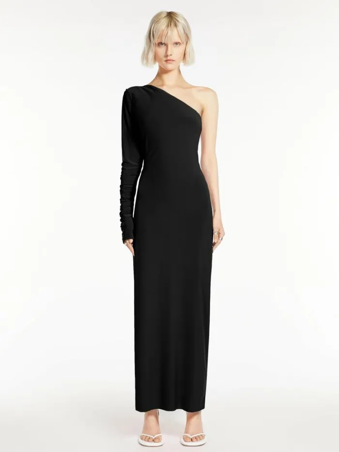 Women Max Mara Dresses Asymmetrical Jersey Dress Black
