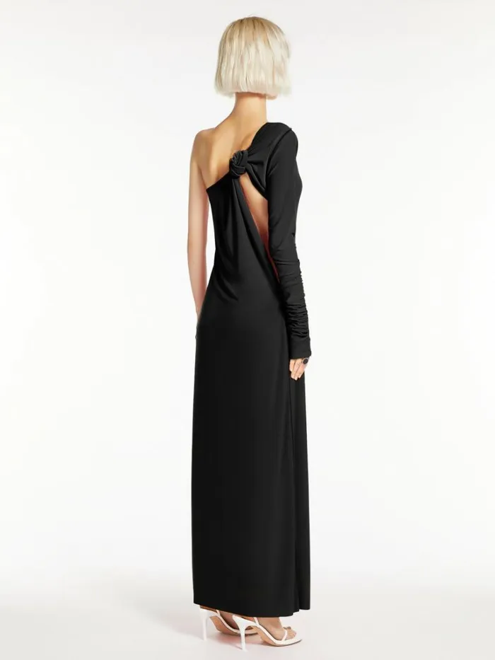Women Max Mara Dresses Asymmetrical Jersey Dress Black