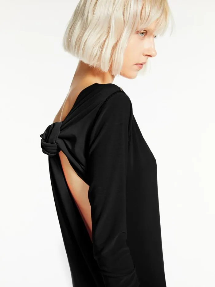 Women Max Mara Dresses Asymmetrical Jersey Dress Black