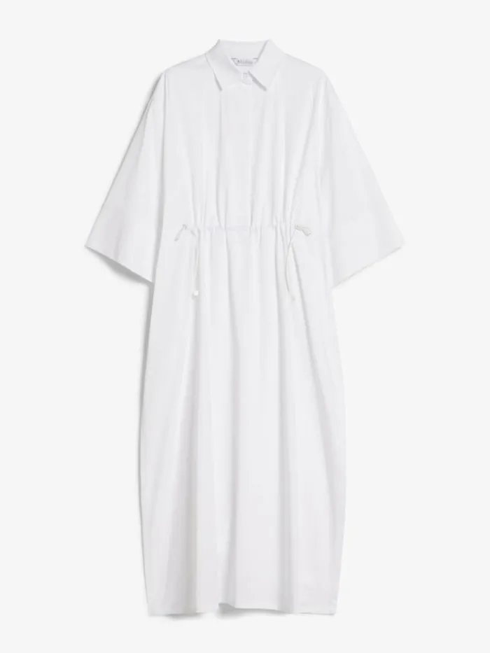 Women Max Mara Dresses Cotton And Silk Dress With Drawstring Optical White