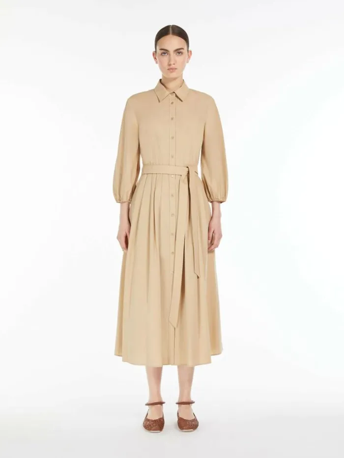 Women Max Mara Dresses Cotton Poplin Dress Colonial