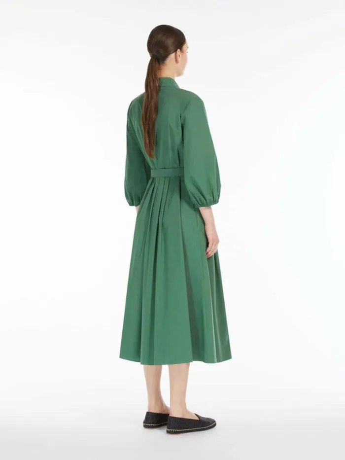 Women Max Mara Dresses Cotton Poplin Dress Green