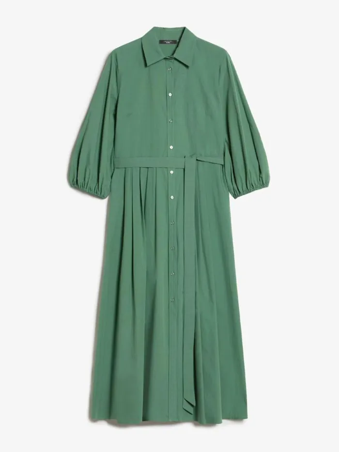 Women Max Mara Dresses Cotton Poplin Dress Green