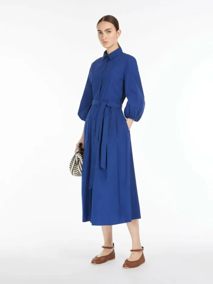 Women Max Mara Dresses Cotton Poplin Dress Navy