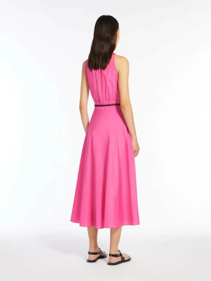 Women Max Mara Dresses Cotton Poplin Polo Dress Fuchsia