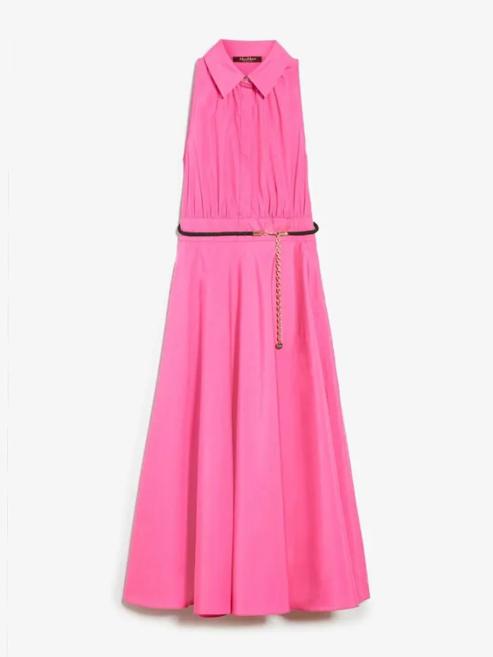 Women Max Mara Dresses Cotton Poplin Polo Dress Fuchsia