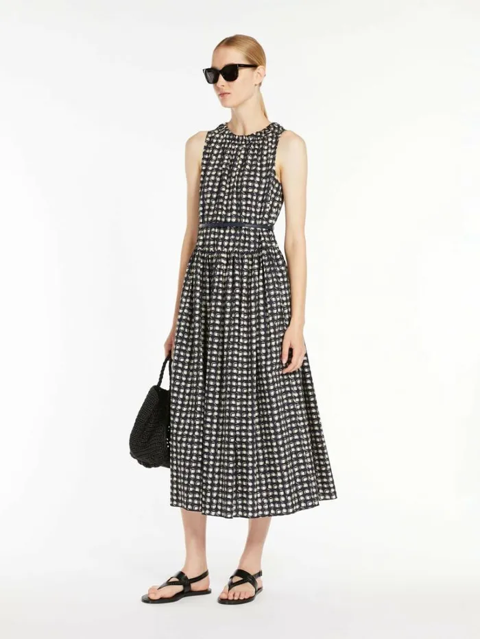 Women Max Mara Dresses Dress In Printed Poplin Ultramarine
