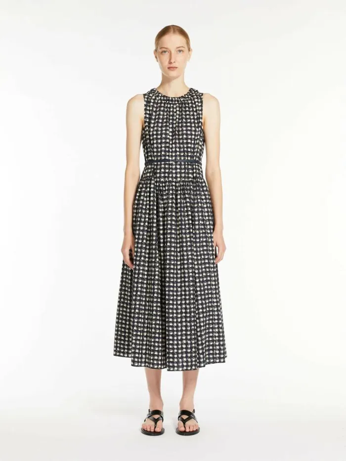 Women Max Mara Dresses Dress In Printed Poplin Ultramarine