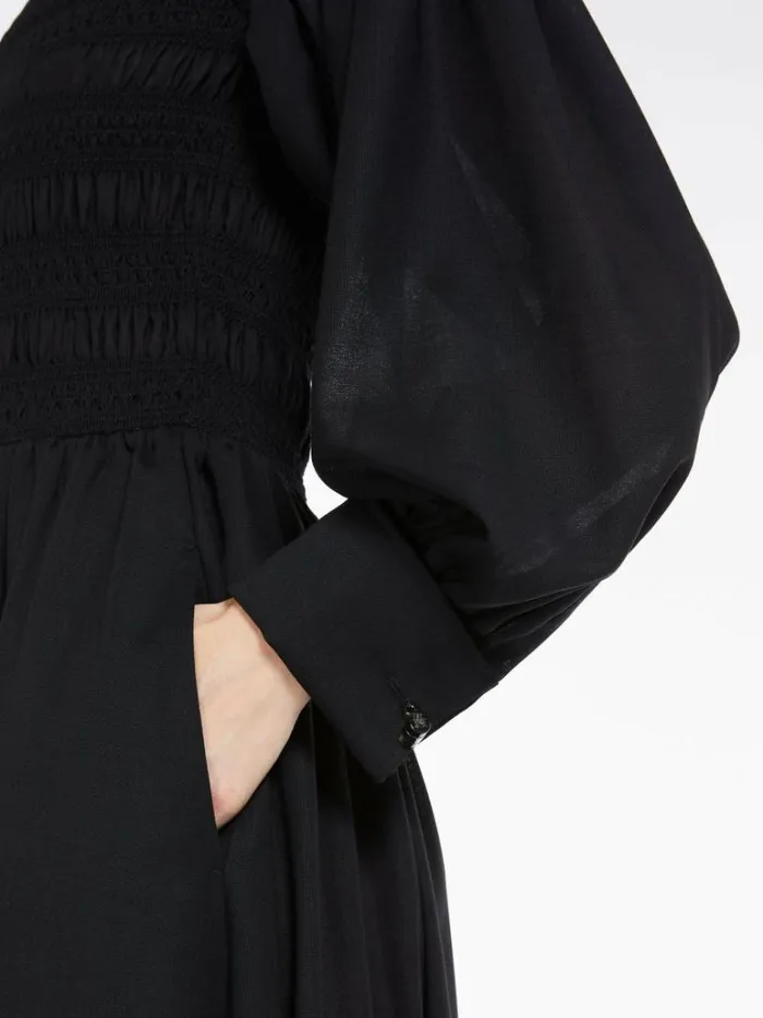 Women Max Mara Dresses Off The Shoulder Wool Dress Black
