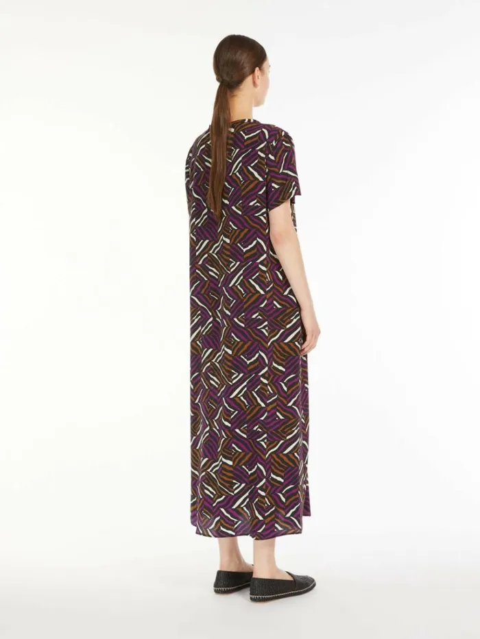 Women Max Mara Dresses Silk Crepe De Chine Dress Purple