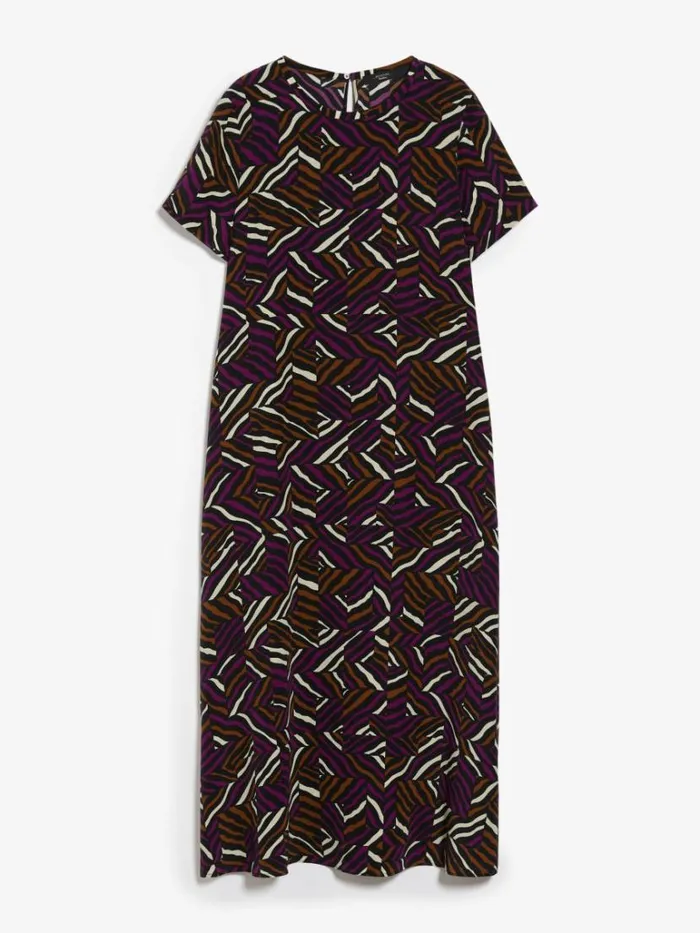 Women Max Mara Dresses Silk Crepe De Chine Dress Purple