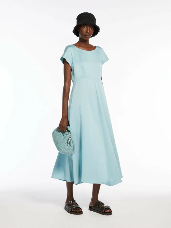 Women Max Mara Dresses Viscose And Linen Satin Dress Water