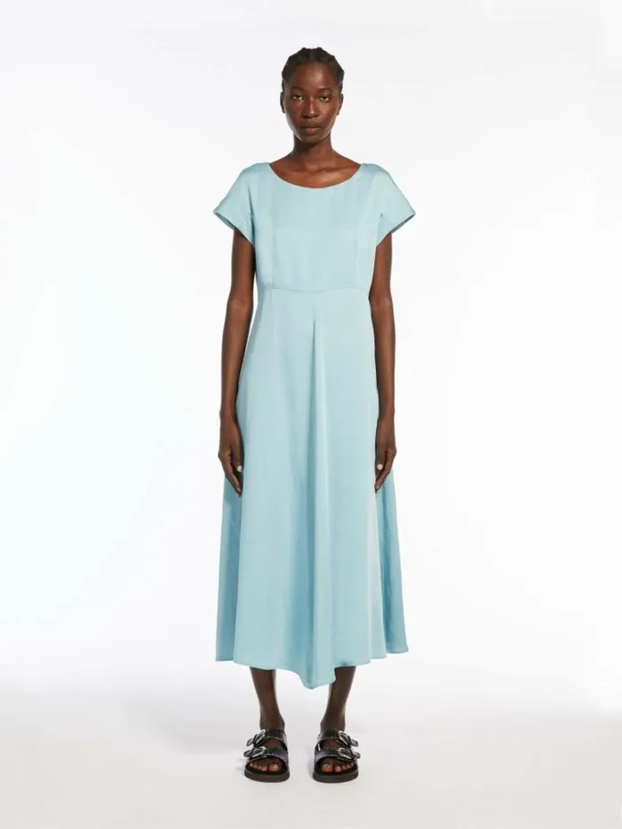 Women Max Mara Dresses Viscose And Linen Satin Dress Water