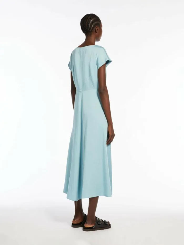 Women Max Mara Dresses Viscose And Linen Satin Dress Water