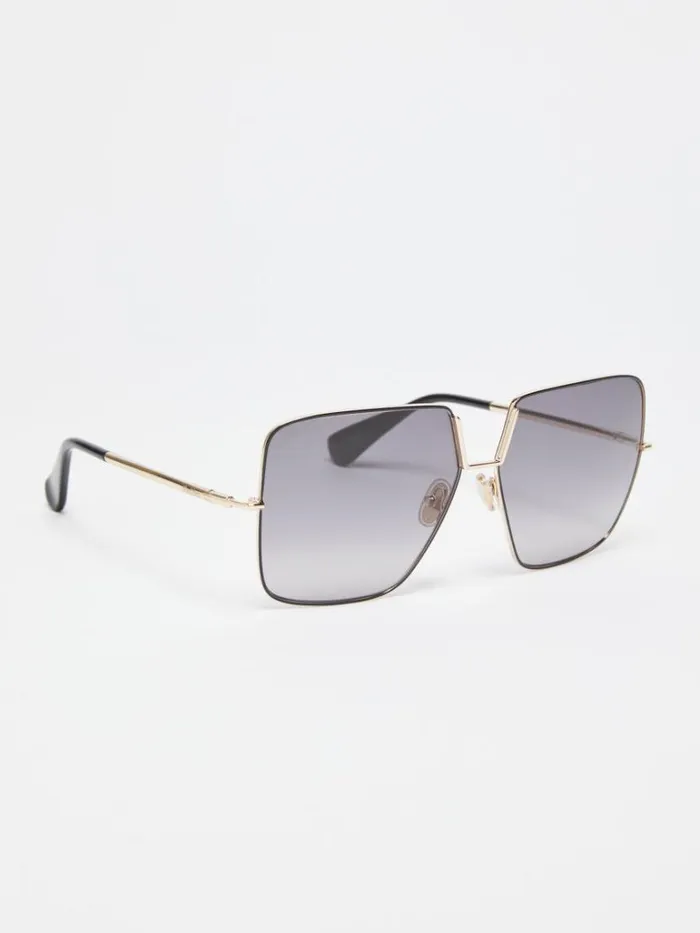 Women Max Mara Eyewear Oversized Metal Sunglasses Black