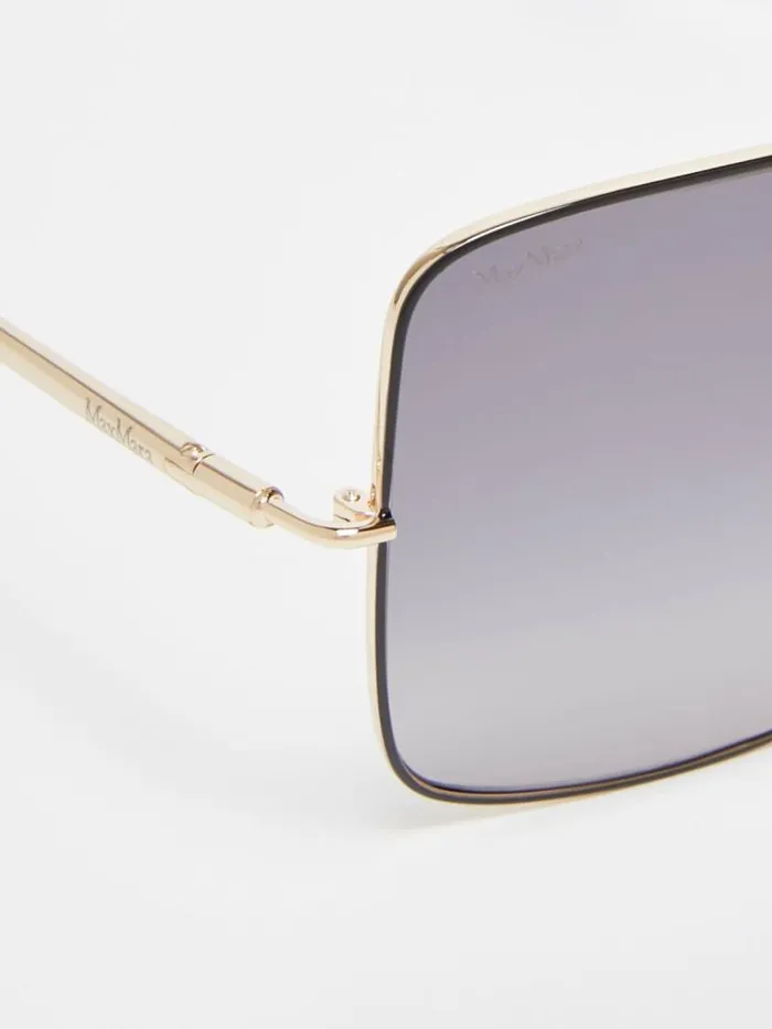 Women Max Mara Eyewear Oversized Metal Sunglasses Black