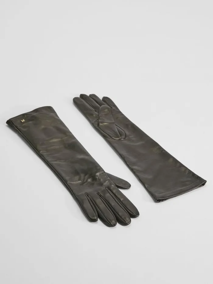 Women Max Mara Gloves Nappa Leather Gloves Black