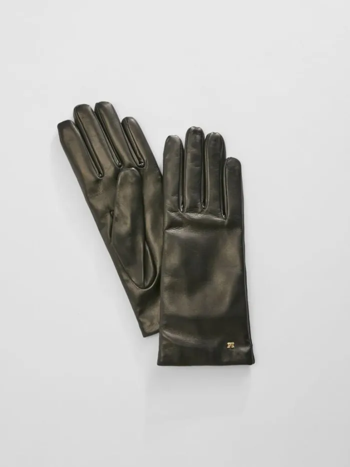 Women Max Mara Gloves Nappa Leather Gloves Black